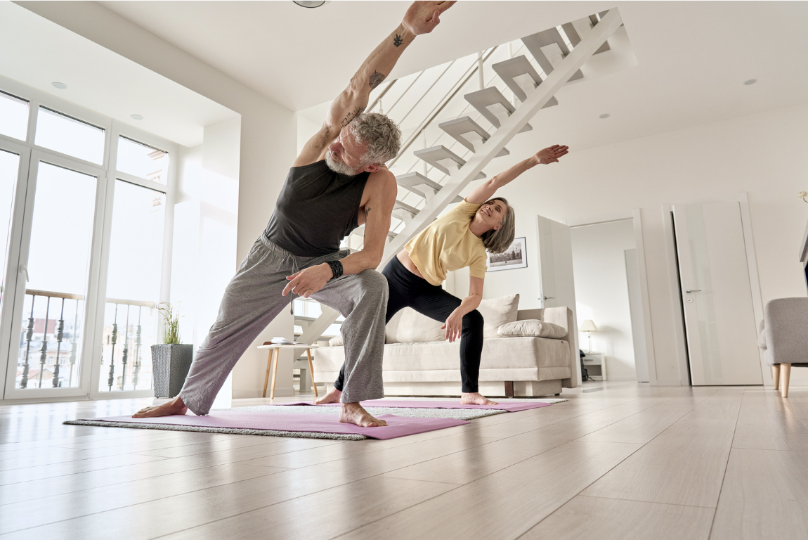 Men over 50 should make sure they're incorporating flexibility and balance exercises like stretching into their workout routines as well.